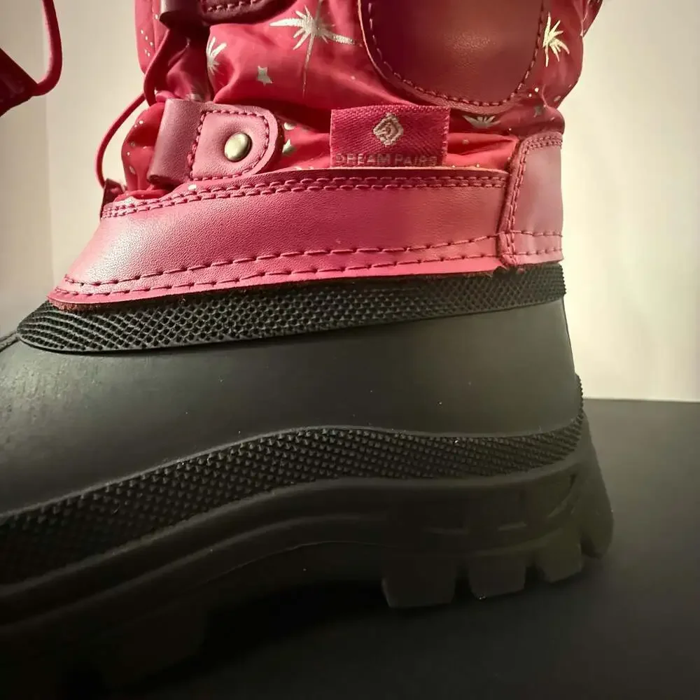 Dream Pairs Kids Girls Pink Waterproof Insulated Snow Boots Size‎ 13
